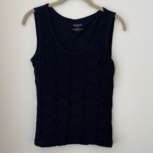 White House Black Market Dark Lace Tank Top